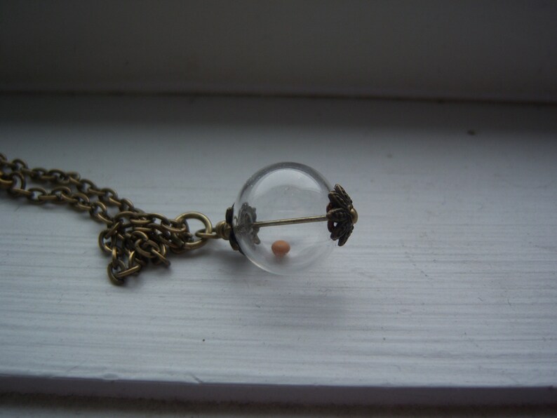 Mustard Seed Necklace Glass Orb Necklace Faith Free Gift Etsy