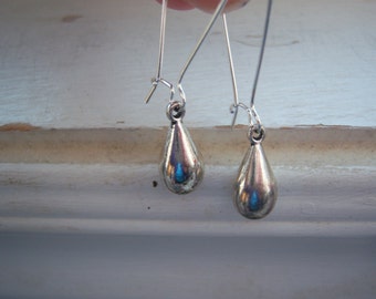 Silver Plated Teardrop Earrings - Teardrop Earrings - Tear Drop Earrings
