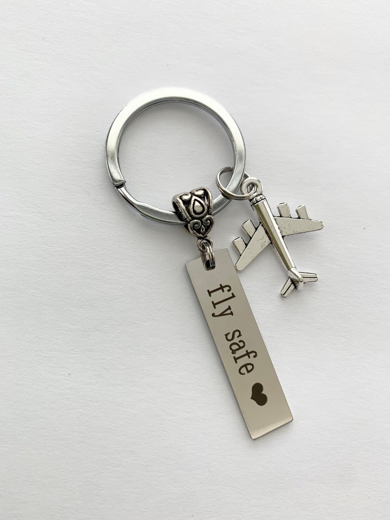 travel keychain Keychain pilot gift Airplane Keychain fly safe keychain -Pilot keychain