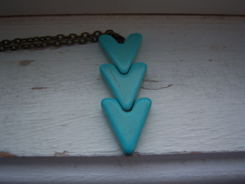 Turquoise Necklace Turquoise chevron Necklace Turquoise Arrow Necklace Chevron Necklace Bohemian Necklace Free Gift Arrow Necklace