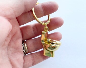 Toilet Keychain - Plumber Keychain -throne keychain- golden throne keychain