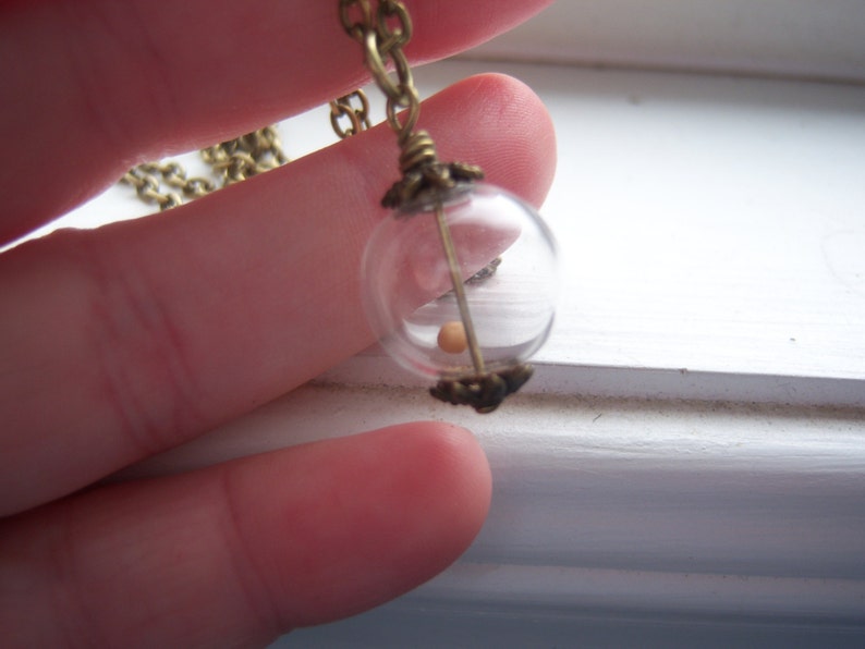 Mustard Seed Necklace Glass Orb Necklace Faith Free Gift Etsy