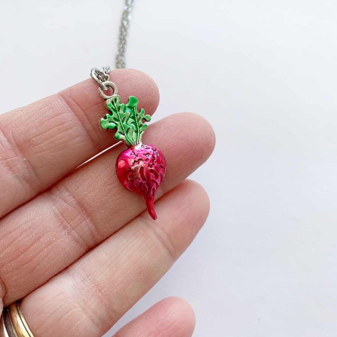 Radish Necklace Beet Necklace Vegetable Necklace Etsy UK