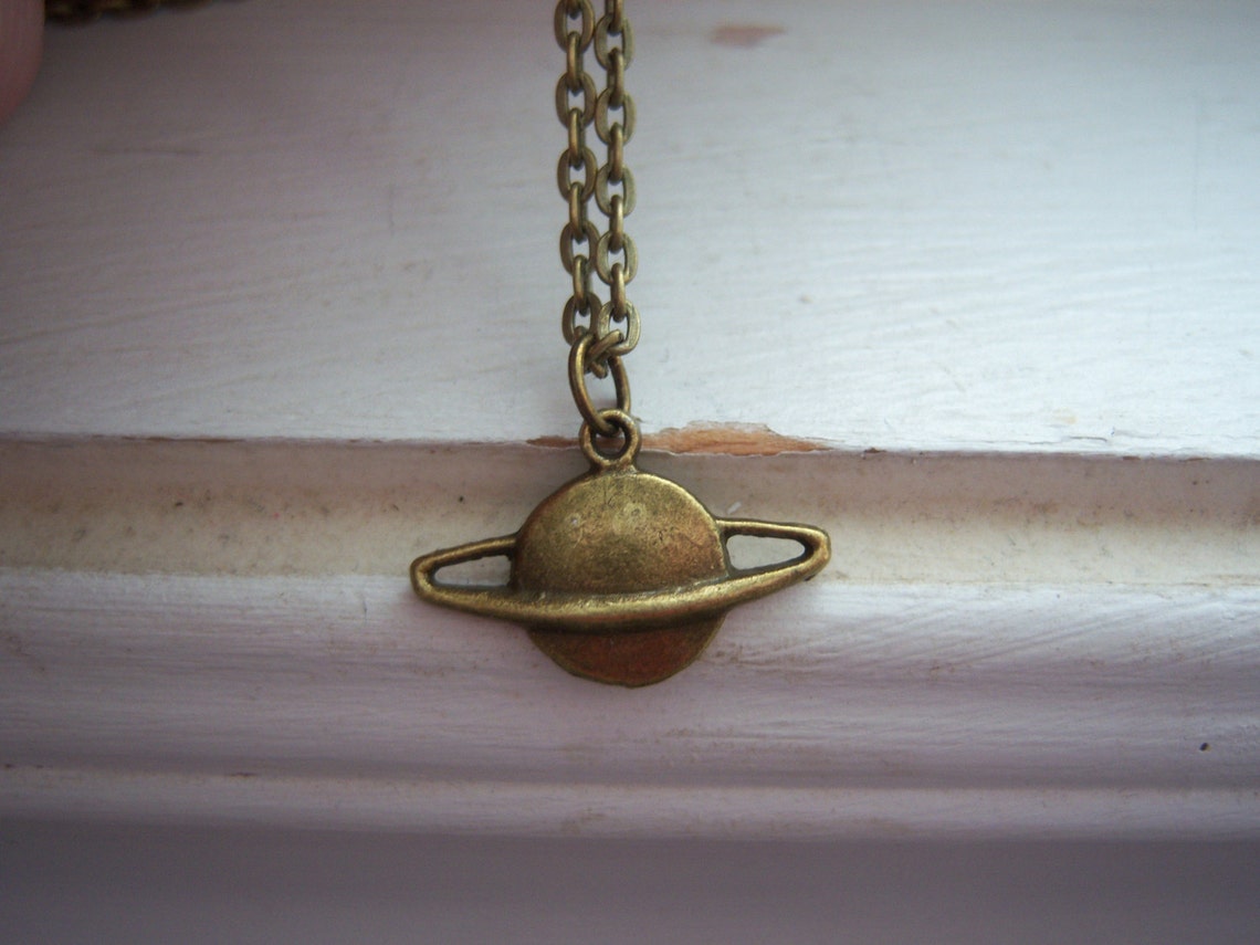 Saturn Necklace Necklace Free Gift With Purchase Etsy
