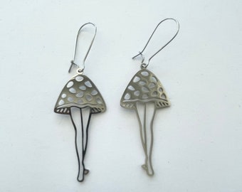 Mushroom Earrings -Magic Mushroom Earrings - mushroom leg earrings - human body mushroom earrings