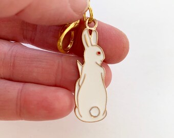 Humping Rabbit zipper pull  - humping Bunny zipper pull  - jumping Rabbit/Bunnypurse dangle -GAG GIFT