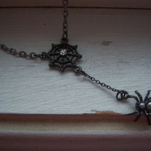 Spider Necklace Spider Web Necklace Black Widow Necklace Goth Necklace Halloween Necklace Free Gift image 3