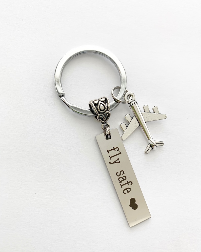 travel keychain Keychain pilot gift Airplane Keychain fly safe keychain -Pilot keychain