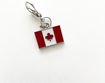 Canadian FLag Locket  zipper pull/ canadian locket purse dangle