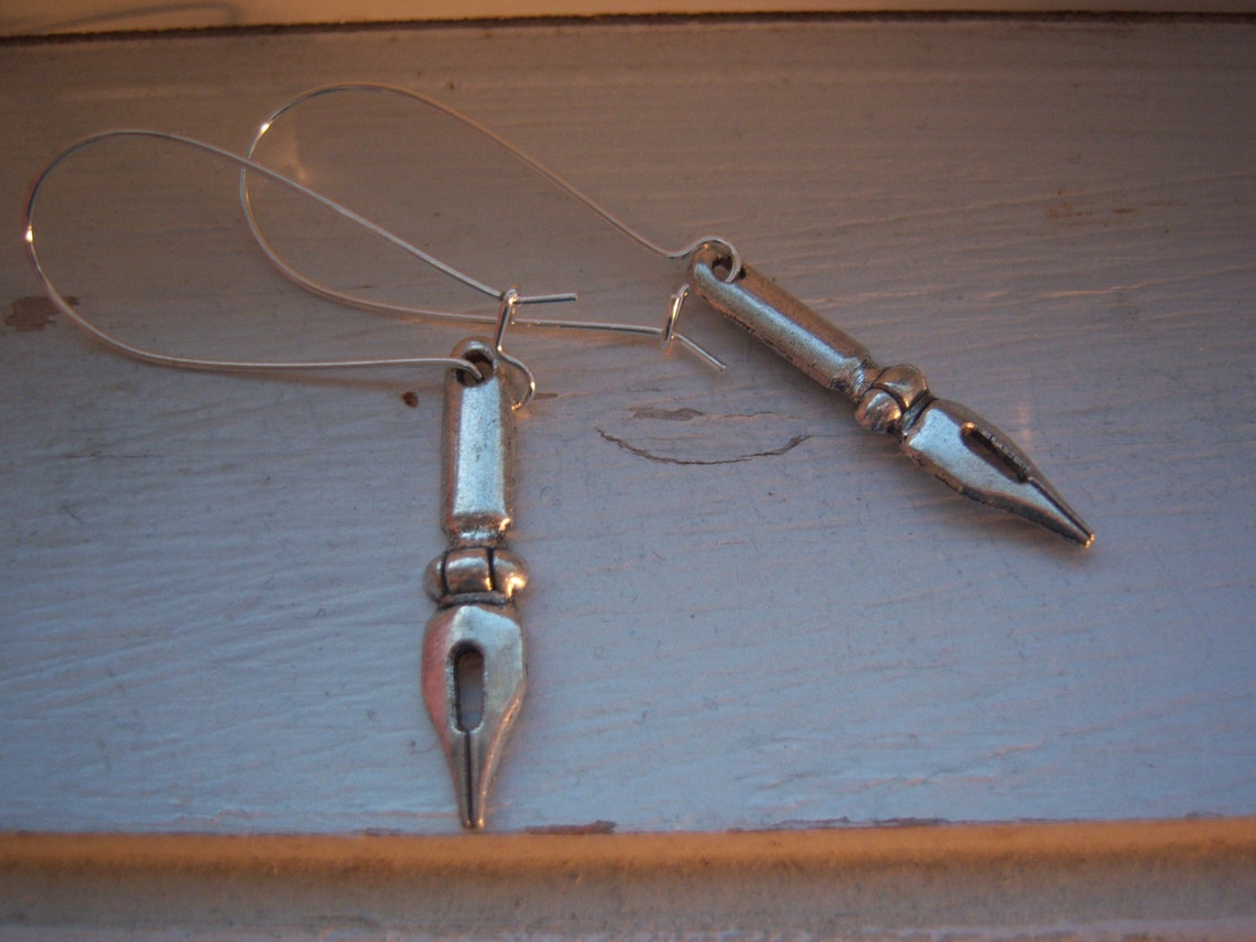 Calligraphy Pen Earrings Calligraphy Earrings Etsy