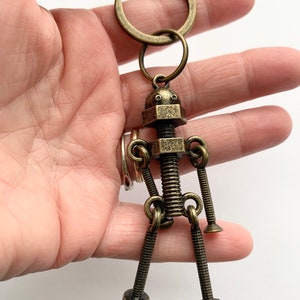 Robot keychain_ nuts and bolts robot purse dangle- robot - I love robots keychain -I love robots