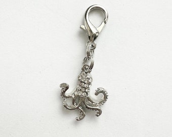 Tiny Octopus zipper pull _ octopus purse dangle