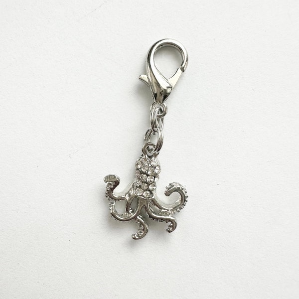 Tirette de fermeture éclair Tiny Octopus _ Pendentif pour sac à main Octopus