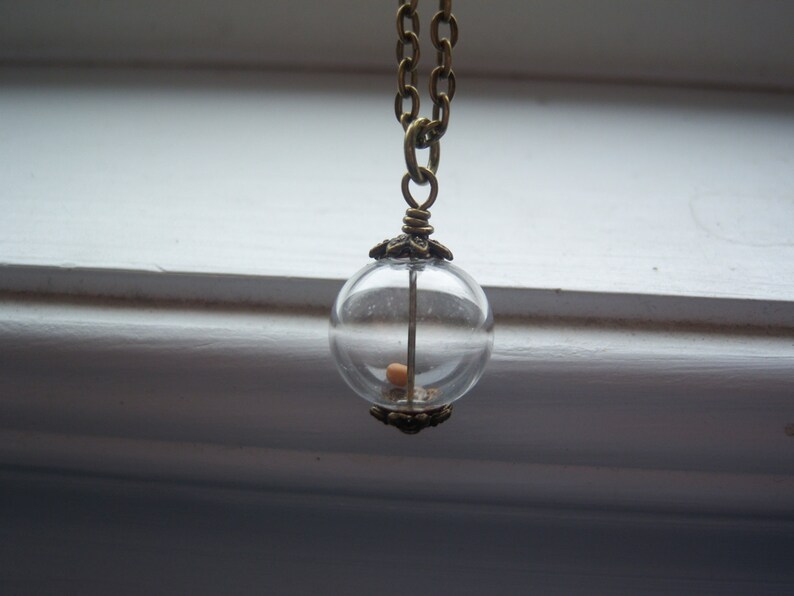 Mustard Seed Necklace Glass Orb Necklace Faith Free Gift Etsy