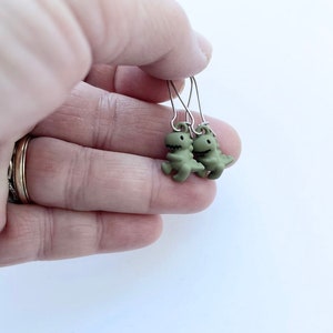 Cute green Dinosaur  Earrings - Dino Earrings  - Paleontologist Earrings