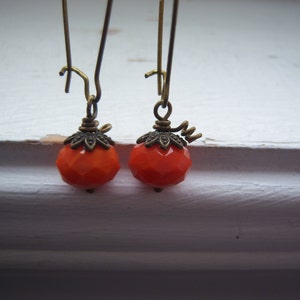 Pumpkin Earrings Halloween Earrings Orange Earrings image 2