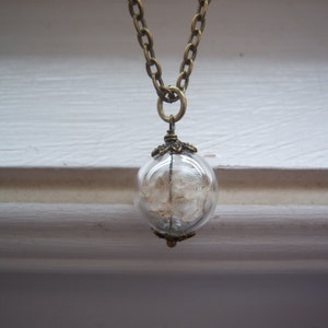 Dandelion Necklace - Dandelion Seed Necklace - Make A Wish Glass Orb necklace - Bridesmaid Gifts - Free Gift With Purchase