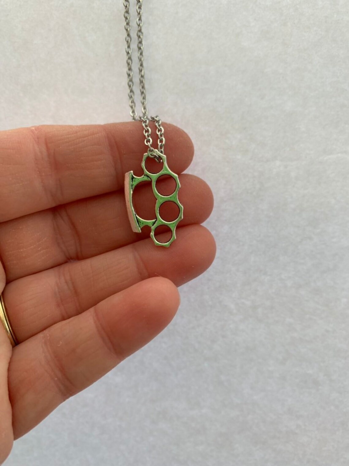 Brass Knuckle Necklace Free Gift With Purchase Etsy