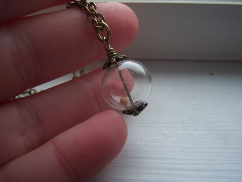 Mustard Seed Necklace Glass Orb Necklace Faith Free Gift Etsy