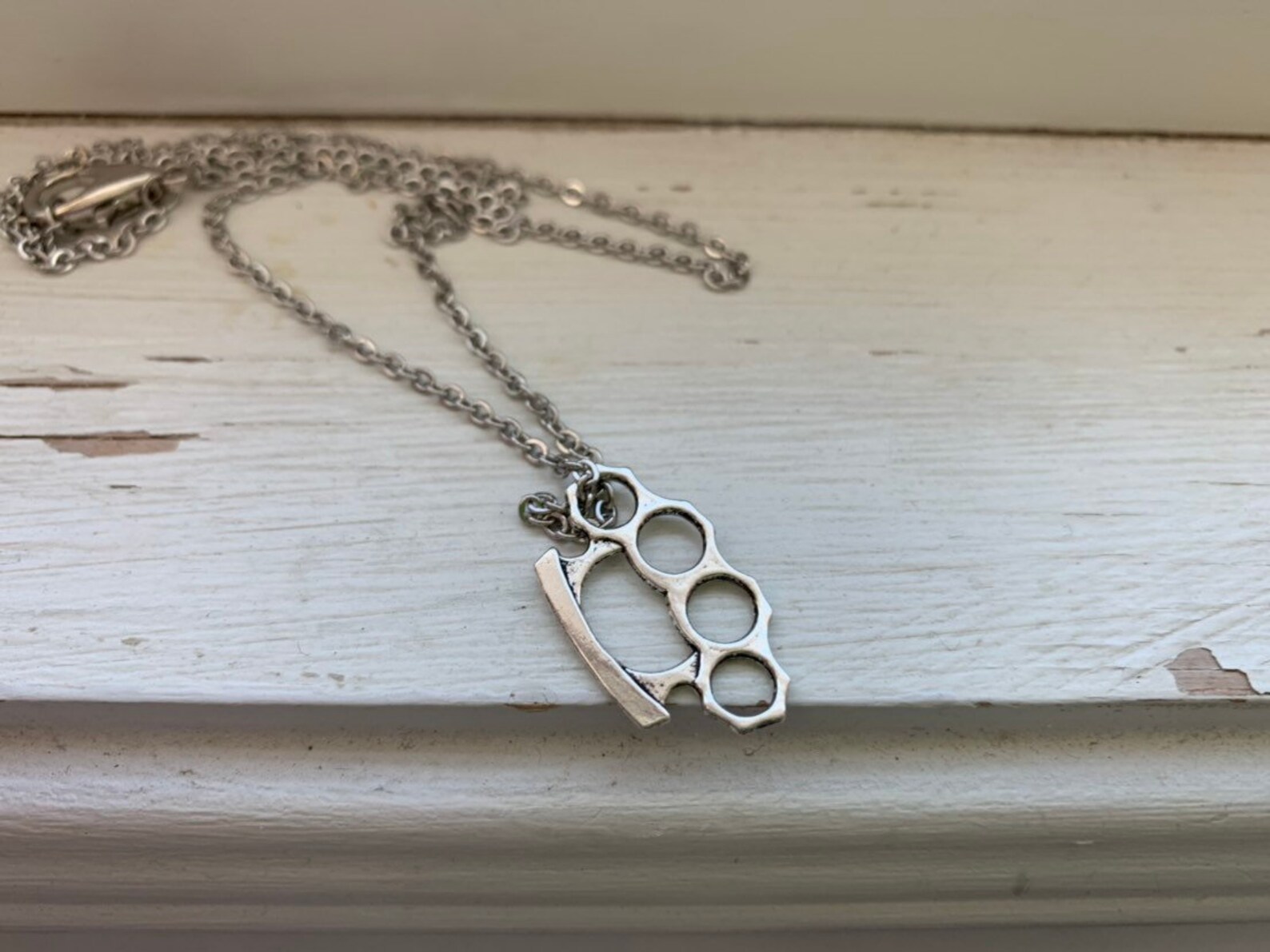 Brass Knuckle Necklace Free Gift With Purchase Etsy