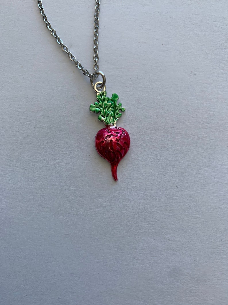 Radish Necklace Beet Necklace Vegetable Necklace Etsy UK