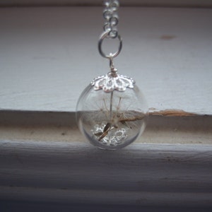 Dandelion Necklace - Dandelion Seed Necklace - Make A Wish Glass Orb necklace - Bridesmaid Gifts -  Free Gift With Purchase