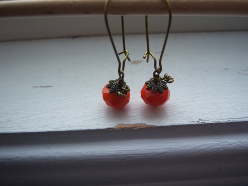 Pumpkin Earrings Halloween Earrings Orange Earrings image 4