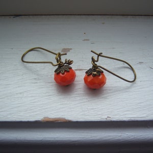 Pumpkin Earrings Halloween Earrings Orange Earrings image 3