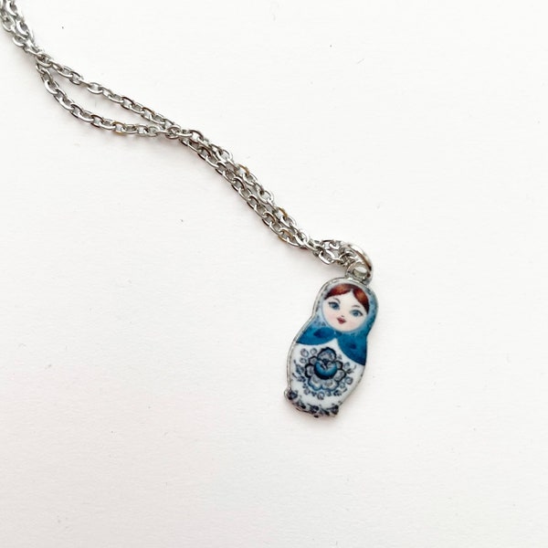 Russian Doll Necklace- Russian nesting doll necklace -Matryoshka Doll Necklace