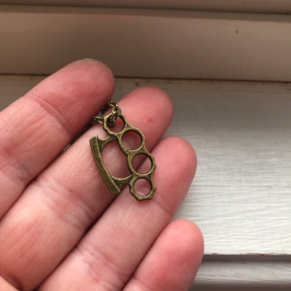 Brass Knuckles Necklace Etsy