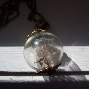 Dandelion Necklace Dandelion Seed Necklace Make A Wish Glass Orb necklace Bridesmaid Gifts Free Gift With Purchase image 4