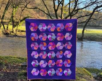 Hexagon Puzzle Brand New Jelly Roll Quilt Pattern PDF by Pam and Nicky Lintott