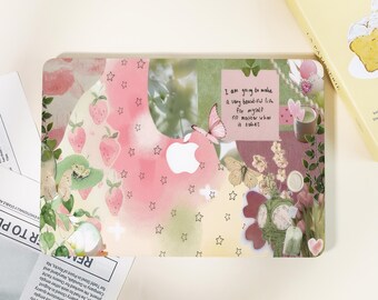 Funda para Mac con diseño de jardín en rosa y verde, funda personalizada para Macbook, funda para Mac Pro 13, Pro 14, Pro 15, Pro 16, Air 15/13, 12 pulgadas, 16 pulgadas (2024, 2023).