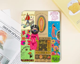 Funda personalizada para iPad con estampado de sellos vintage, funda para iPad con nombre, funda para iPad Pro 2024/2022/2021/2020/2018, iPad 10/9/8/7, iPad Air 6 2024, Mini 6/7