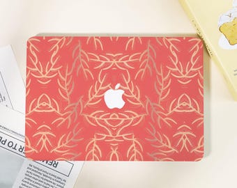 Funda personalizada para MacBook con diseño de pino en rosa y beige, funda para MacBook personalizada, funda para portátil Pro 16/15 Air 15/13 de 12 y 16 pulgadas (modelos 2024 y 2023).