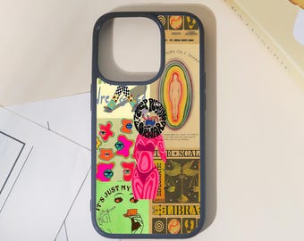 Funda personalizada para iPhone con estampado de sellos vintage. Funda protectora multidispositivo personalizada para iPhone 16/15/14/13/12/11 (Básico, Pro y Pro Max).