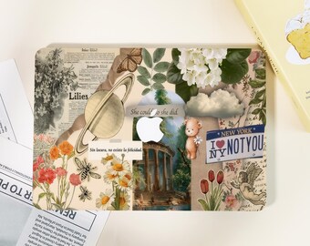 Funda para Mac con diseño de oso y planeta, estilo Garden Sticker, personalizada para Macbook, compatible con Mac Pro 13, Pro 14, Pro 15, Pro 16, Air 15/13, 12 pulgadas y 16 pulgadas (modelos 2024 y 2023).