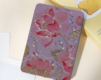 Funda personalizada con diseño de flor de loto para Kindle 12.º/PaperWhite, funda para Kindle Basic Series, funda para Kindle PaperWhite 12.º/11.º/10.º, regalos personalizados