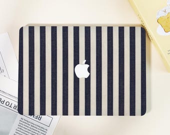 Funda para MacBook con estampado de rayas de tela Cawboy personalizada, funda para MacBook personalizada, funda para portátil Pro 16/15 Air 15/13 de 12 pulgadas y 16 pulgadas (modelos 2024 y 2023).
