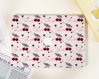 Funda personalizada para MacBook con estampado de bayas en rosa y beige, funda para MacBook personalizada, funda para portátil Pro 16/15 Air 15/13 de 12 y 16 pulgadas (modelos 2024 y 2023).