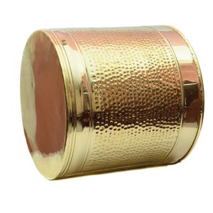 Hammered Metal Planter Pot, Brass Copper Finish Outdoor Garden Container
