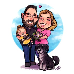 Custom Fullbody Caricature - Unique and Personalized Hand Drawn Digital Artwork