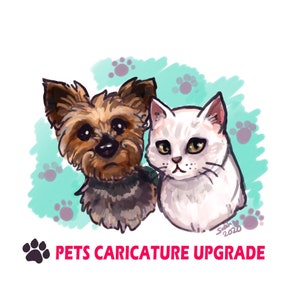 Pet Portrait UPGRADE - Add Pets to your Custom Caricature order
