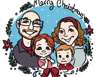 Cute Mini Caricatures – Hand-Drawn Cartoon Portrait | Custom Family, Friends & Pet Art | Printable Commission