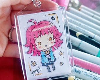 Custom Chibi Art Keychain - Hand-Drawn Kawaii Anime Commission, Personalized 2x3" Acrylic Charm