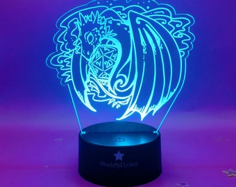 Dragon Dice Art Desk Lamp - Color-changing LED Nightlight