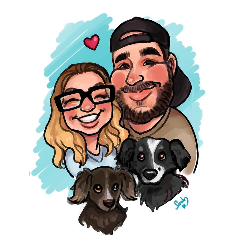 Custom Digital Caricature Art – Cute & Fun Hand-Drawn Portraits image 14