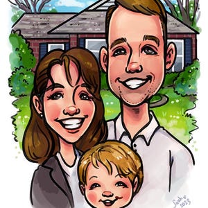 Custom Digital Caricature Art – Cute & Fun Hand-Drawn Portraits image 13