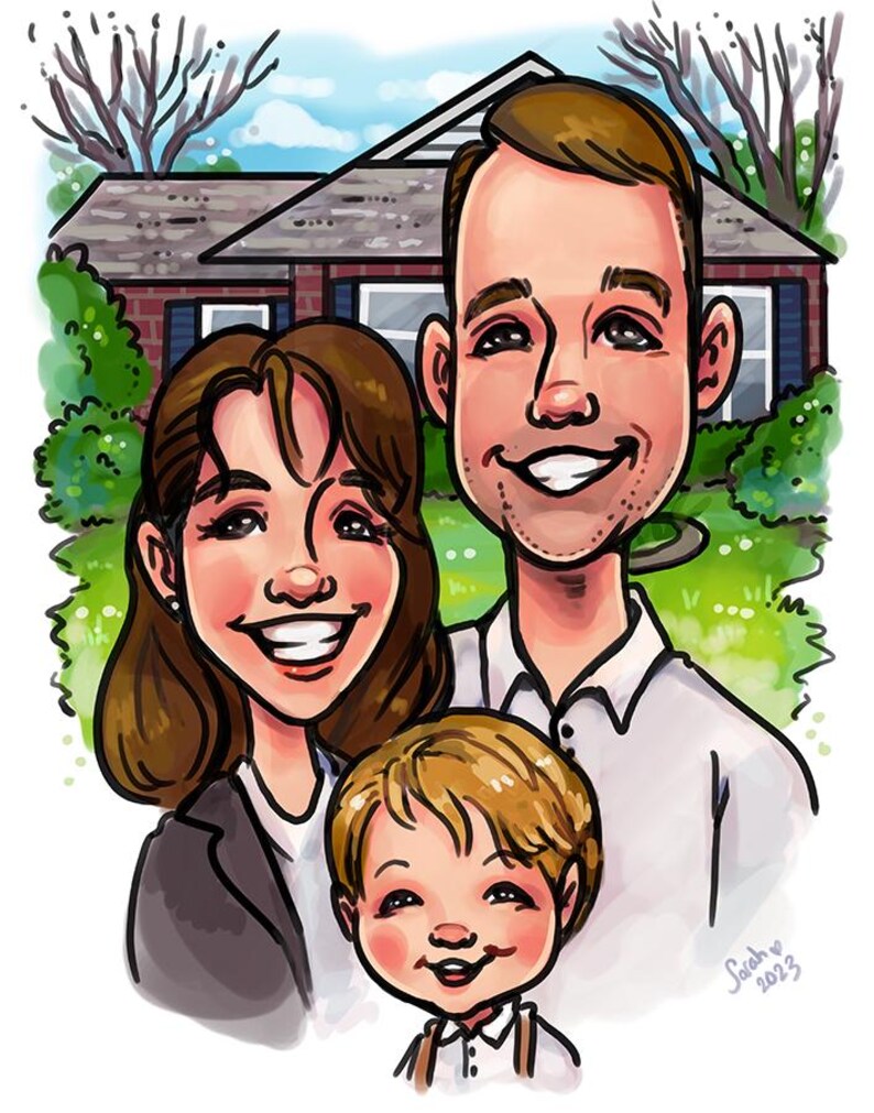 Custom Digital Caricature Art – Cute & Fun Hand-Drawn Portraits image 13
