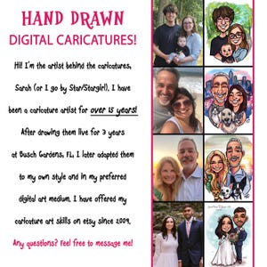 Custom Digital Caricature Art – Cute & Fun Hand-Drawn Portraits image 2